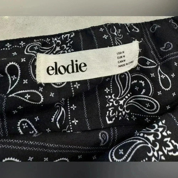 NWT $68 Elodie Black White Bandana Print Halter Neck Mini Dress size medium m - Picture 9 of 11